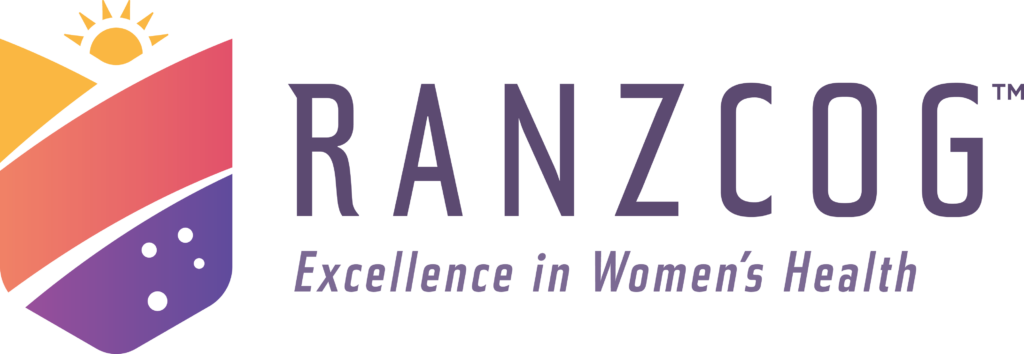 RANZCOG Logo (Primary) - Horizontal - Acronym Title with Strapline - Full colour with cutouts (TM)